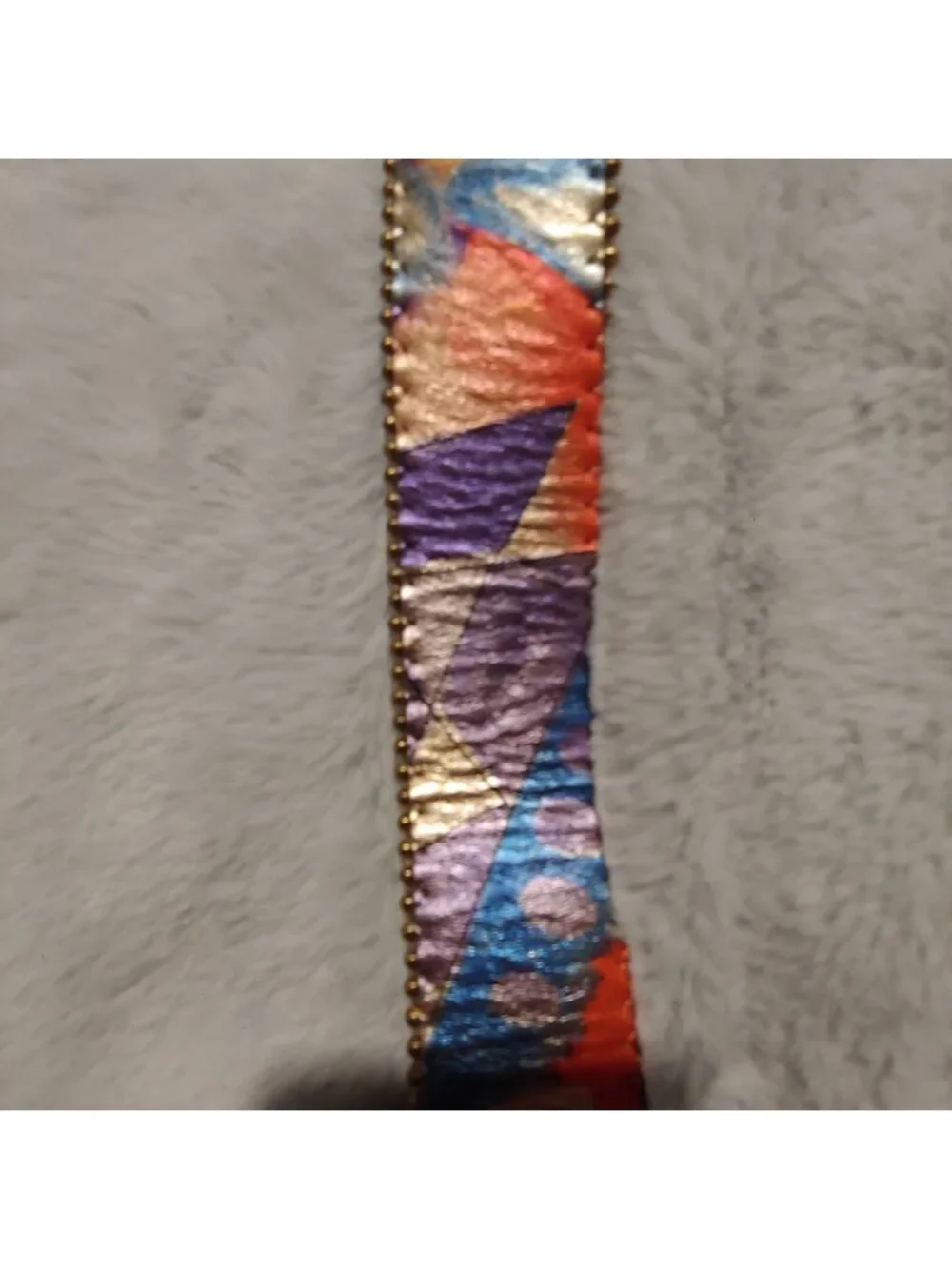 B.B. Simon Leather Belt Art Y2K Maximalist Statement Gold Western Metallic